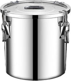 304 stainless steel food storage containers with lids lock clips airtight container large airtight for rice flour sugar grain coffee bean storage containers Kitchen jar (3.17gal/12L)