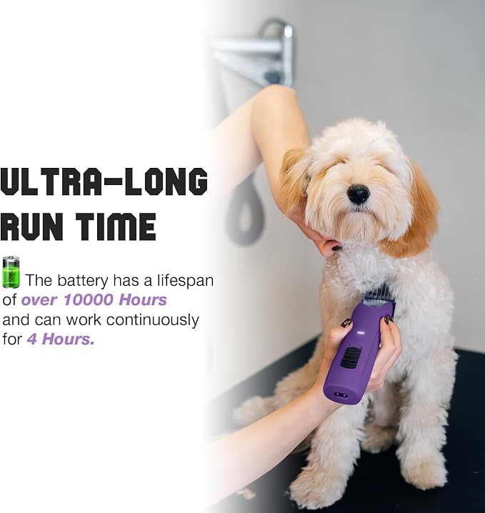 Professional Dog Clippers for Grooming 2 Speed Detachable Blade | Pet Grooming Kit for Thick Curly Matted Coats Low Noise Heavy Duty Cordless Dog Hair Trimmer for Animal Pet Horse