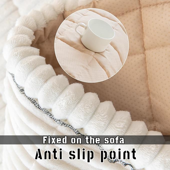 Mitid Sofa Cover Fuzzy Couch Cover for Pet, Couch Covers for Dogs Pets Mat | Washable Non-Slip Sofa Slipcover Cushion Protector Pets Friendly Mat, Dog Couch Cover, Square Couch Covers for Dogs Non Skid
