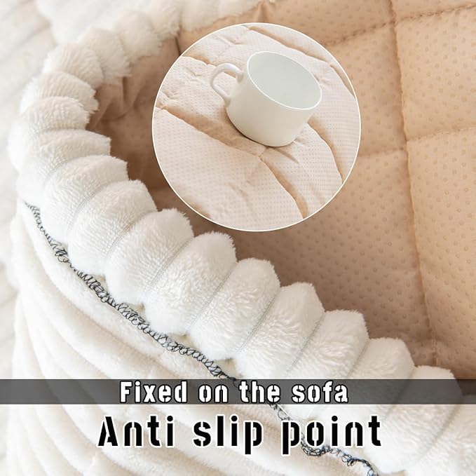 Mitid Sofa Cover Fuzzy Couch Cover for Pet, Couch Covers for Dogs Pets Mat | Washable Non-Slip Sofa Slipcover Cushion Protector Pets Friendly Mat, Dog Couch Cover, Square Couch Covers for Dogs Non Skid