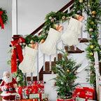 WATINC Pet Paw Christmas Stockings - 3 Pack Large Paw Shape Stocking with Tassel, Pet Dog Cat Knit White Christmas Hanging Socks for Xmas Eve Party Holiday Fireplace Tree Gift Decoration - Image 6