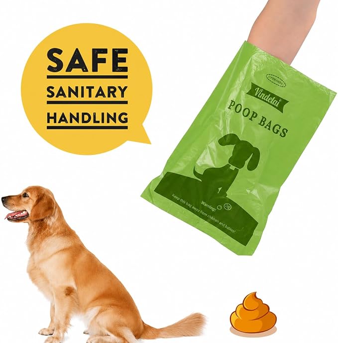 Dog Poop Bags Rolls with Dispenser– Keep Hands Clean 450 Count - Scented | Extra Thick Durable leakproof Resistant 9 x 13 Inch Refill Rolls Waste Bags for puppy Small Large doggy Cleanup Travel