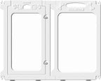 Clear Dog Playpen Extension Panel Set with 1 Door & 1 Side Panel, Height 24 inch, White