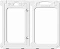 Clear Dog Playpen Extension Panel Set with 1 Door & 1 Side Panel, Height 30 inch, White