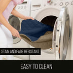 Sofa Shield® Couch Armchair Covers for Dogs, Reversible Furniture Protector with Strap, Stain and Tear Resistant Cushion Cover, 48 inch Seat, Machine Washable Slipcover Pets, Cats, Navy Sand