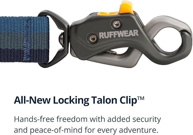 Ruffwear, Roamer Lock Dog Leash, Hands-Free Waist Option, Auto-Locking Talon Clip, Shock-Absorbing Stretch, Padded Handle, Traffic Handle, Trail-Tough for Any Adventure, Orion Blue, 7.3'-11'