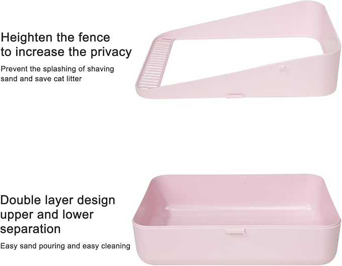 Sfozstra High Sided Cat Litter Box: Open Top Anti Tracking Design | Easy Cleaning / Comfortable Entry / For Cats Under 13 lbs / Apartment Friendly / Everyday Litter Care