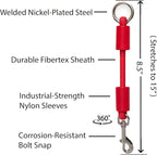 BUNGEE DOG LEASH EXTENSION – Patented Shock Absorber Attachment Protects You and Your Dogs – Works with ANY Leash & Collar or Harness – a MUST for Retractable Leashes – PICK SIZE/COLOR BELOW