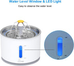 Wonder Creature Cat Water Fountain Stainless Steel Lid with 4 Filters, 81oz | 2.4L Pet Fountain with 4 Filters, 4 Sponges, Quiet Pump, Water Level Window, Stainless Steel Lid for Cats and Dogs