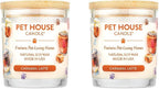 Pet House Fall Candles, Long Lasting, Clean Burning, Soy Wax Scented Candles for Pet Odor, Caramel Latte, 2 Pack
