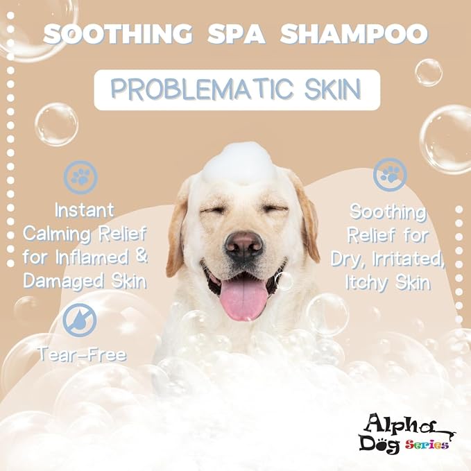 All Natural Anti Itch Oatmeal Shampoo + Conditioner for Dogs | Hypoallergenic Soothing Relief for Dry, Itchy, Bitten or Allergy Damaged Skin (Pack of 2)