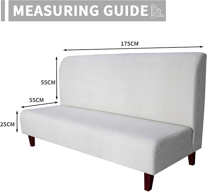 Easy-Going 100% Waterproof Futon Cover, Stretch Futon Slipcover Medium | Dual Waterproof Armless Futon Couch Cover, Leakproof Sofa Bed Furniture Protector for Kids Pets Dog Cat, Bluestone