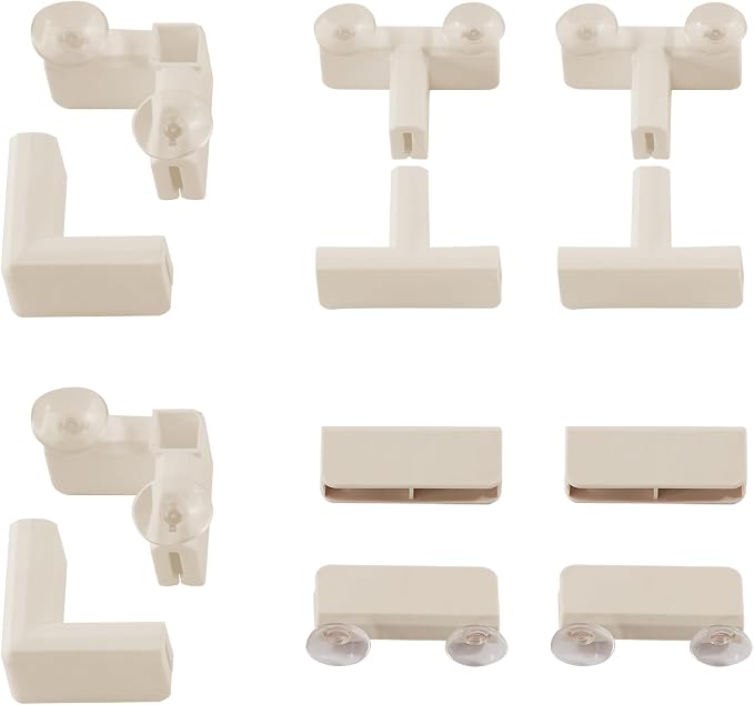 Khaki Buckles for Acrylic Dog Playpen Indoor | DIY Kit Expansion, Easy Assemble, Durable Replacement Parts for This Set Only, 4 Buckles & 4 Connectors & 4 T-Buckles