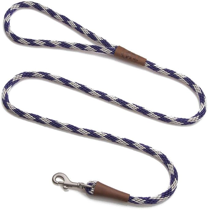 Mendota Pet Snap Leash - British-Style Braided Dog Lead, Made in The USA - Amethyst, 3/8 in x 6 ft - for Small/Medium Breeds