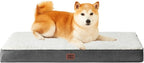 EHEYCIGA Orthopedic Dog Bed Large with Removable Washable Cover,Beige,36x27 | Egg Crate Foam Support,Durable Oxford fabric,Non-Slip Bottom,Machine Washable,Soft Waterproof Plush Pet Bed Mat For Crate