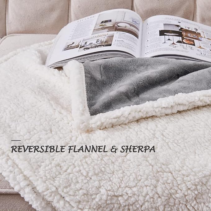 Pet Blankets for Cats - Waterproof Cat Blanket Washable - Sherpa Fleece Puppy Blanket, Soft Plush Reversible Throw Protector for Bed Couch Car Sofa, 25"X30", Grey