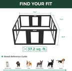 FXW AuraSpace Clear Acrylic Indoor Dog Playpen, 30" H, 12 Panels, Black | Open View, Modern Home Fit, No Climbing Bars, Tool-Free Setup, For Small & Medium Dogs