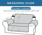 H.VERSAILTEX Reversible Couch Cover for 2 Cushion Couch Water Resistant Loveseat Couch Cover Washable Furniture Cover with Non-Slip Elastic Strap for Dogs, Pets, Kids(Oversized Loveseat, Khaki/Beige)
