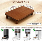 SZEE Cat Food Stand, Elevated Cat Feeder Stand for Automatic Feeder & Bowls | Lifted Cat Food Table Station, Raises Feeder/Bowl by 2 3/8", Relieves Spine and Joints Noticeably on Pets - Solid Walnut Wood
