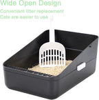 Sfozstra Small Cat Litter Box: Leak Resistant Removable Tray Modern Style | Cats Under 8 lbs/ Anti Tracking Pedal / Easy Cleaning / Apartment Friendly/ Minimalist Black Look