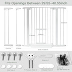 SHYUJAJIE 37 Inch Tall Baby Gate with Small Cat Door | Adjustable 29.55"-40.55 "Wide,Auto Close Dog Gate Easy Walk Thru Pet Gate for Stairs, Doorway, House, Pressure Mounted