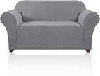 Stretch Loveseat Sofa Cover Slipcover Couch Cover for 2 Cushion Sofa Washable Sofa Cover for Pets Friendly Furniture Protector Covers with Non Slip Bottom(Loveseat, Dove)