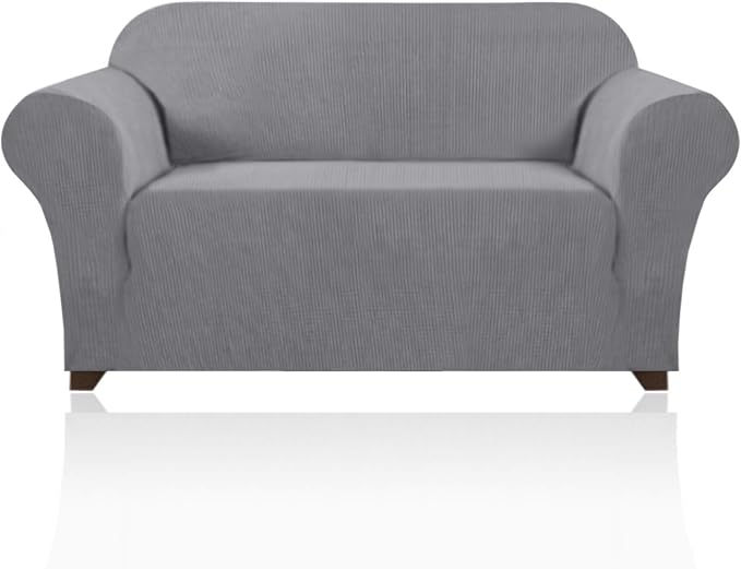 Stretch Loveseat Sofa Cover Slipcover Couch Cover for 2 Cushion Sofa Washable Sofa Cover for Pets Friendly Furniture Protector Covers with Non Slip Bottom(Loveseat, Dove)