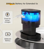 Stainless Steel Cat Water Fountain, 186fl.oz/1.45Gal Cordless Dog Fountain | Wireless Pet Fountain; 5000mAh Battery; Indoor; Triple Water Modes; 25 dB Ultra-Quiet