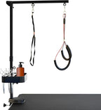 Pet Grooming arm with clamp for Large and Small Dogs - 35 inch Height Adjustable and Free Two No Sit Haunch Holder,Black