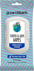earthbath Tooth & Gum Wipes, Mint Dog Teeth Cleaning Wipes, 50 Count | No Brush Pet Dental Finger Swab for Dog and Cat Teeth Cleaning, Made in USA - Baking Soda & Cornmint