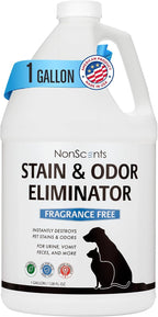 NonScents Stain & Odor Eliminator - For Dog and Cat Urine - 1 Gallon | Fragrance-free, Dog pee carpet cleaner, Pet odor remover, Cat Urine Destroyer - Carpet cleaner
