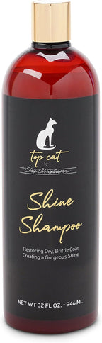 Chris Christensen Top Cat Shine Shampoo for Cats, Groom Like a Professional, Restores Dry & Brittle Coat, Creates a Gorgeous Shine, Made in USA, 16 oz