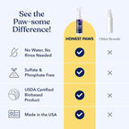 Honest Paws Dog Dry Shampoo - Waterless No Rinse Foaming Formula Reducing Itch Cleanse Hydrate Nourish Dry Skin and Smelly Coat Help Decrease Odor Shedding and Allergies - Oatmeal & Lavender - 8 fl oz