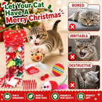 Christmas Stocking Cat Toys, 15PCS Christmas Cat Toy Set with Mouse, Squeaky Toys, Balls, Cat Teaser, Indoor Interactive Cat Toy Gift - Red - Image 3
