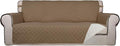 PureFit Reversible Quilted Sofa Cover, Water Resistant Slipcover Furniture Protector, Washable Couch Cover with Non Slip Foam and Elastic Straps for Kids, Dogs, Pets (X Large , Camel/Ivory) | Camel/Ivory, Water Resistant Couch Protector, Washable Pet C...