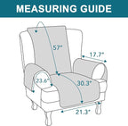 Turquoize 100% Waterproof Wing Chair Cover Wing Armchair Slipcovers Chair Couch Protector Triple Non-Slip Sofa Slipcover Furniture Protector for Pets, Kids,Dog (Wing Chair, Taupe)
