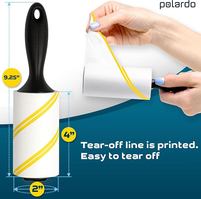 Lint Rollers for Pet Hair, Sticky, Remover for Couch, Clothes Furniture and Carpet. Lint Roller Dog Hair Remover Cat Hair, Animal Hair, Pet Fur, Fuzz. 5 Large Pet Hair Lint Rollers White