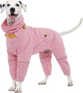 Kouser Waterproof Full-Body Coverage Dog Raincoat, Pink M | Dog Raincoat with Reflective Stripes, Adjustable Dog Rain Jacket with Leash D-Ring, Hooded Poncho for Small Medium Large Dogs