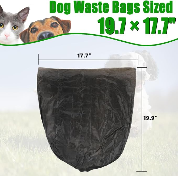 FUSBUNTY Dog Poop Bag, 100 Count Dog Waste Bags Sized 19.7X17.7" for FUSBUNTY Pooper Scooper Swivel Bin & Rake Set