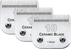 3 Pack 10 Blade Dog Grooming Blades Compatible with Andis Clippers | Dog Clipper Blades for Oster A5/Wahl KM ,Detachable Stainless Steel Blade,Size-10, 1/16-Inch Cut Length