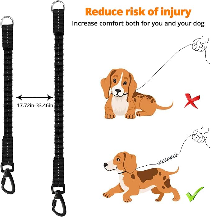 Long Dog Leash 30 FT: Heavy Duty Rope Leashes for Dogs Training with Swivel Lockable Hook Reflective Threads Bungee and Padded Handle - Dog Lead for Large Small Medium Dogs Outside Walking Hiking
