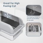 Suzzipaws 2 Pack XL Enclosed Stainless Steel Cat Litter Box for Multi-Cats | High-Side Anti-Leakage Stainless Steel Litter Box, Non-Sticky, Easy-Clean, Less Tracking for Big Cats & Multi-Cat Homes