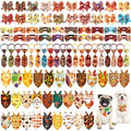 Reginary 120 Pcs Thanksgiving Dog Bandanas Bulk Dog Bows Neckties Set by Reginary