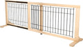 YOCAN Extra Wide Adjustable Dog Gate for Doorways & Stairs, 19.7" Tall, 31.5–61" Wide, Freestanding Pet Safety Gate with Wood & Metal Frame, No Drill Pressure Mount, Indoor Barrier (Black/Natural)