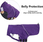 Dachshund Raincoat Weiner Dog Clothes Suitable for Dachshunds Corgi, Weiner, Dog Waterproof Coat with Reflective Stripe underbelly Protection - Purple - XS