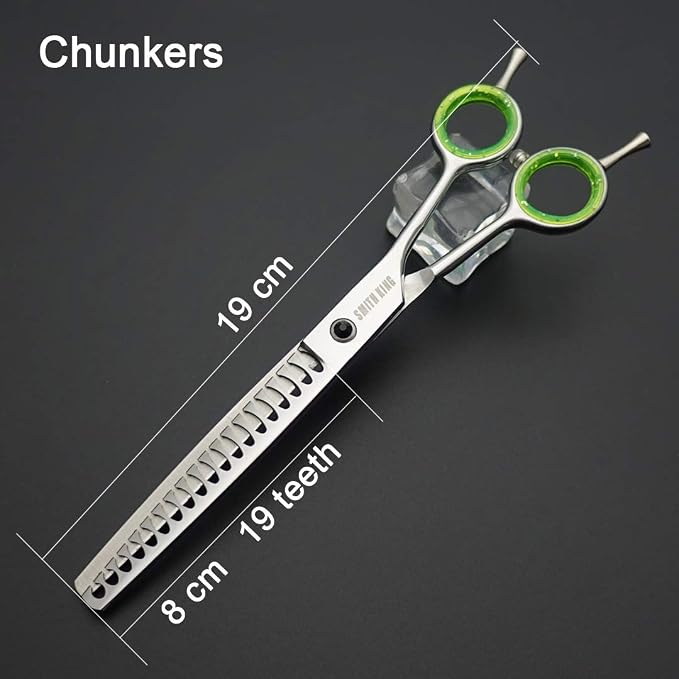 7.0 inches Professional Dog Grooming Scissors Set Straight & thinning & Curved & chunkers & comb 5pcs in 1 Set for left-handed & right handed