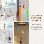 Cat Toys for Indoor Cats, Interactive Cat Toy Wand, Kitten Stuff, 9 Lures | 3 Play Modes! Set The No-topple Base On A Couch, Attach The Dual Suction Base, Or Use The Handheld Fishing Pole Wand.