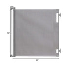 Retractable Baby Gate Perma Child Safety 33" Tall x 55” Wide, Mesh, for Stairs, Doorways, Dogs, Pets, Indoor, Outdoor, One-Handed Operation, Locking, Easy Install, Hardware Mount, Gray