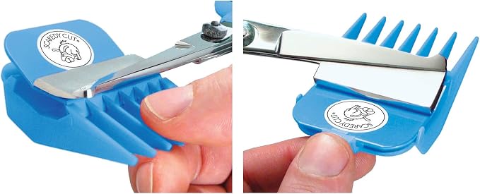 NO Buzz Dog Clippers, Tiny Trim Safety Scissor. A Silent Low Noise Pet Grooming Clipper, Right Handed Blue