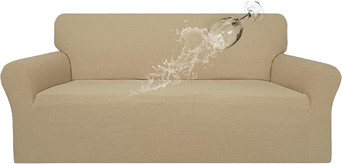 Easy-Going 100% Waterproof Couch Cover, 3 Cushion Oversized Sofa Cover | Leakproof Sofa Slipcover, Stretch Jacquard Furniture Protector Against Stain Spill from Kids, Pets, Dog, Sand
